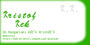 kristof kek business card